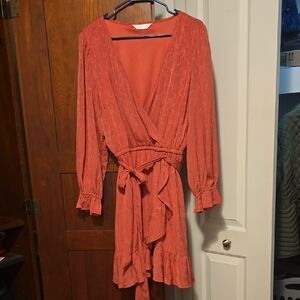 LC Lauren Conrad Coral Midi Dress